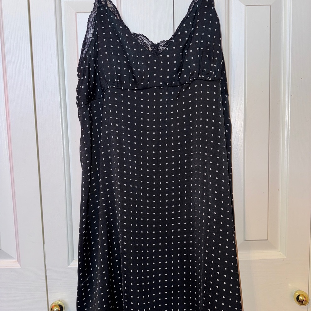 American Eagle Outfitters Black and White Polka Dot Chemise